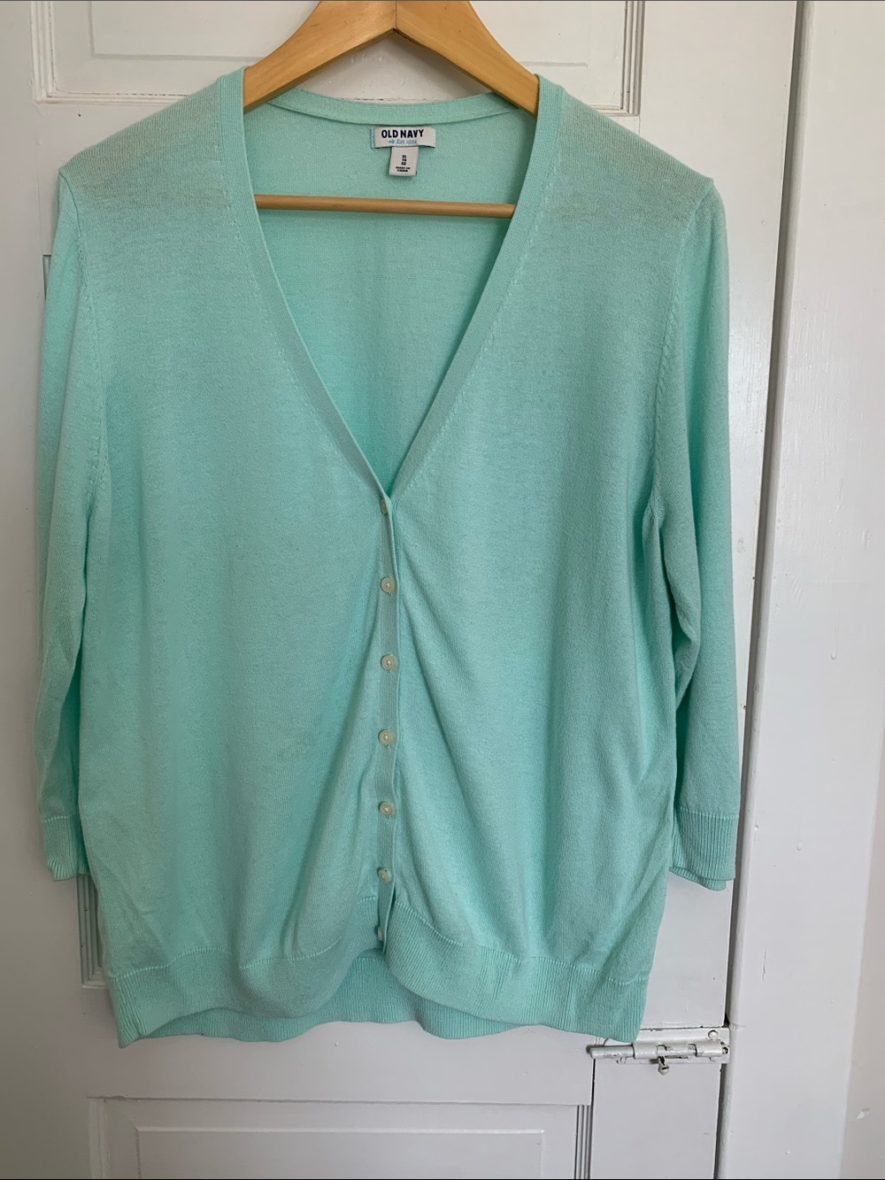 Old Navy Mint Green Lightweight V-Neck Button Cardigan